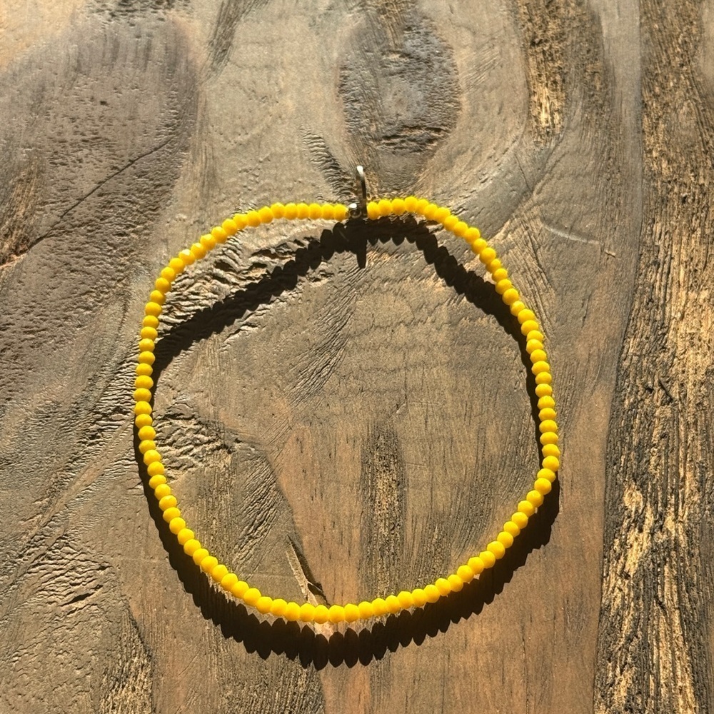 Yellow Beaded Ankle Bracelet